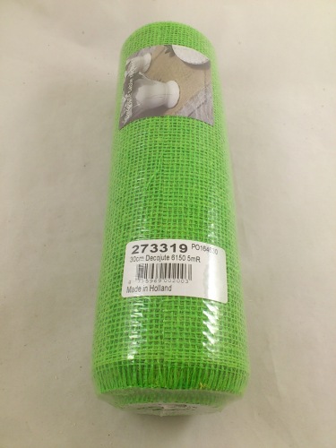 Jute table runner 30 cm 5 m. lime